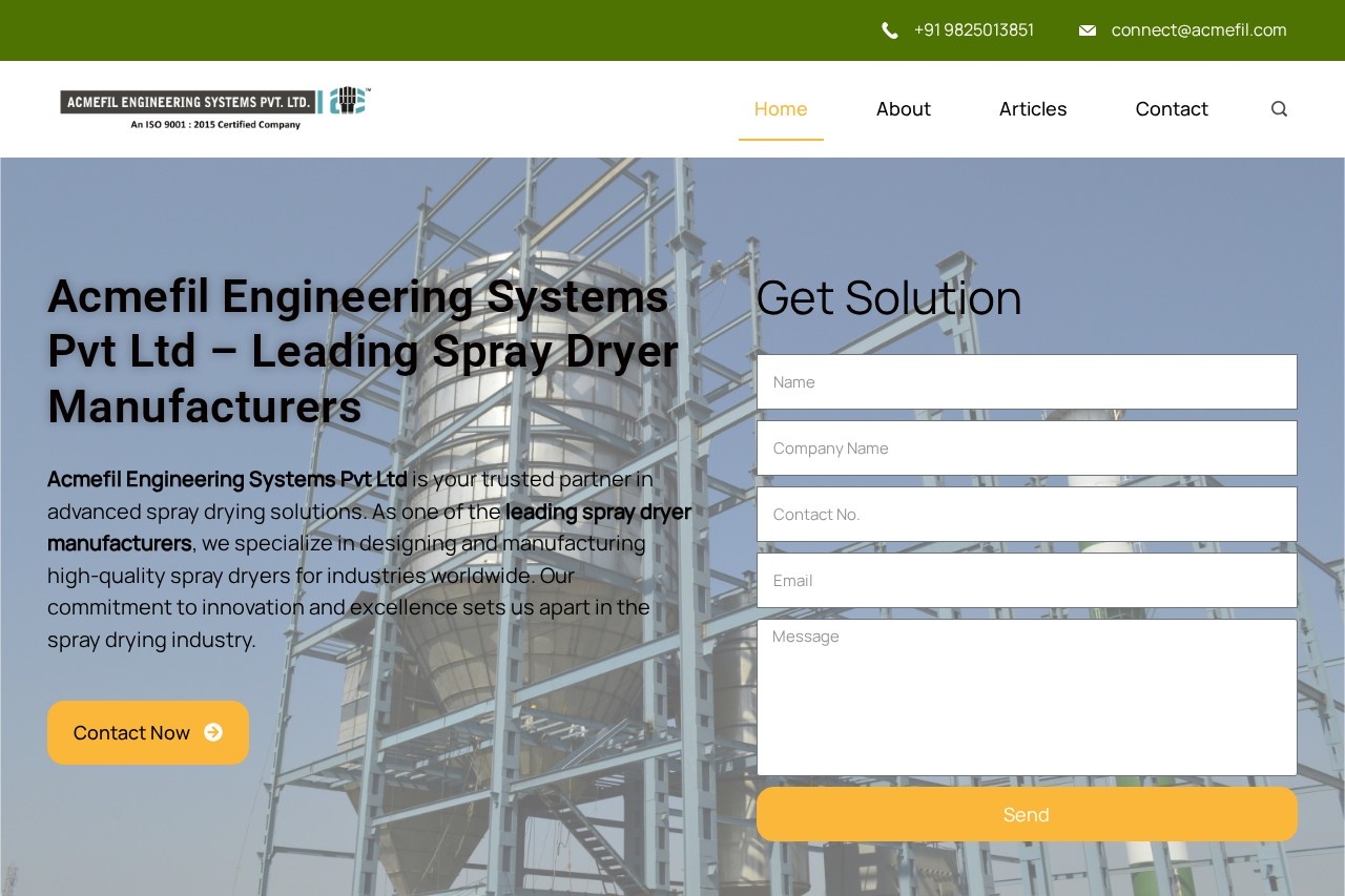 Spray Dryer Manufacturers