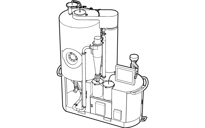 喷雾干燥机工作原理实景图